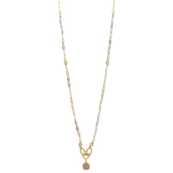 CHAIN BEAD GEMSTONE NECKLACE