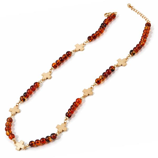 CROSS BEADED NECKLACE