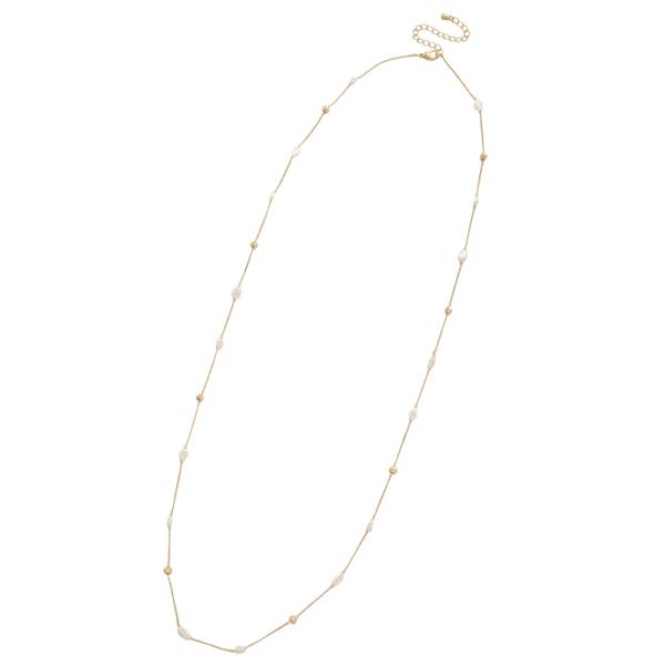 PEARL MIX LONG STATION NECKLACE