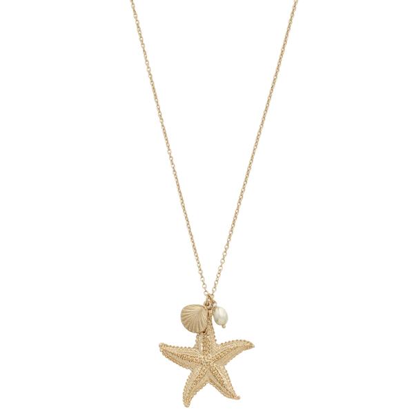 STARFISH LONG PENDANT NECKLACE