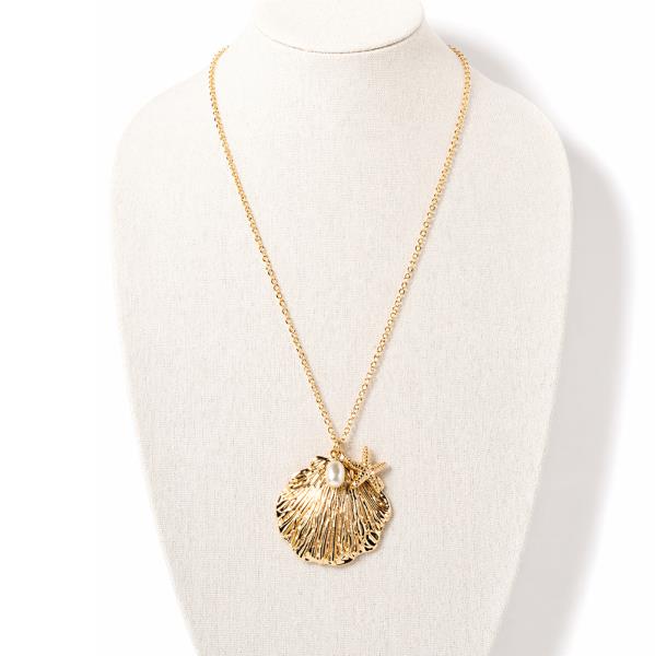 SHELL LONG PENDANT NECKLACE