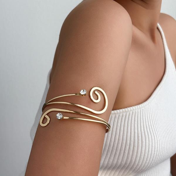 METAL SPIRAL OPEN ARM CUFF BRACELET