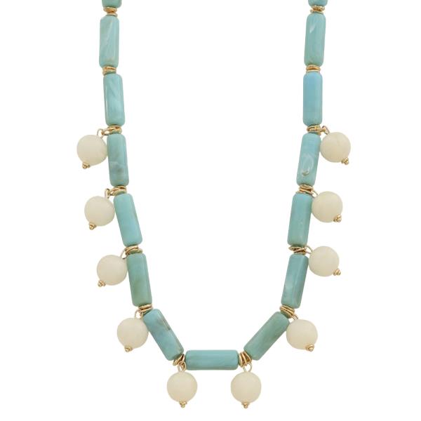 BEADED MULTI CHARM STATEMENT NECKLACE
