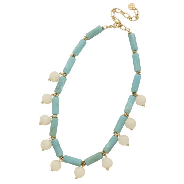 BEADED MULTI CHARM STATEMENT NECKLACE