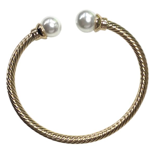CUFF CABLE PEARL BRACELET