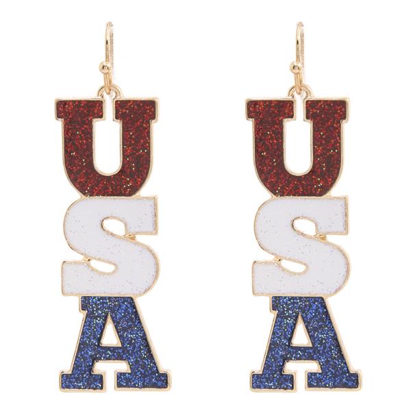 USA PATRIOTIC THEME EARRING