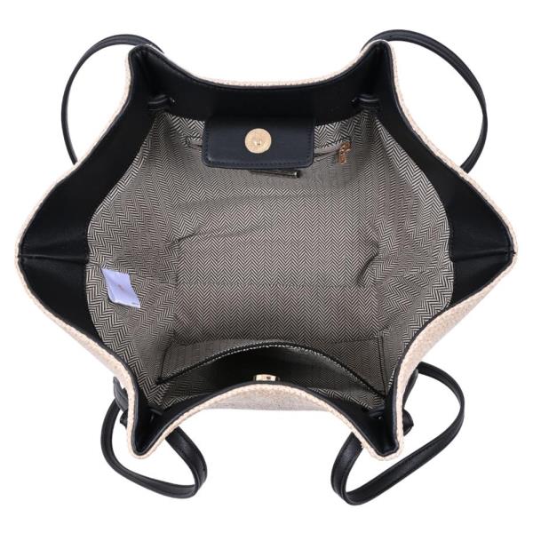 WOVEN TEXTURED DYLAN SHOULDER TOTE BAG