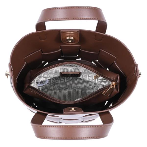 2IN1 WOVEN STRUCTURED LUCA TOTE BAG W ZIPPER POUCH SET