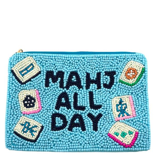 SEED BEAD MAHJ ALL DAY COIN PURSE