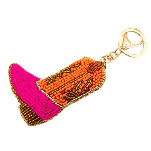 SEED BEAD BOOT KEYCHAIN