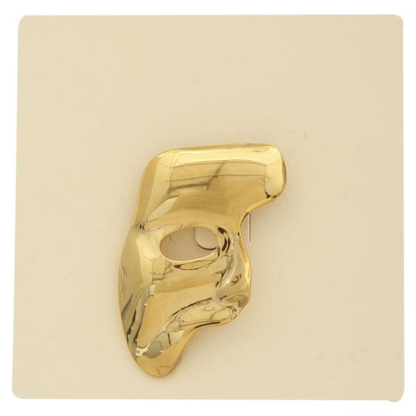 18K GOLD DIPPED STAINLESS STEEL HALF MASK BROOCH