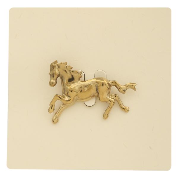 18K GOLD DIPPED STAINLESS STEEL HORSE BROOCH
