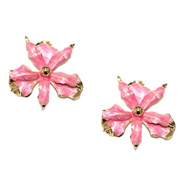 CRYSTAL STONE FLOWER STUD EARRING