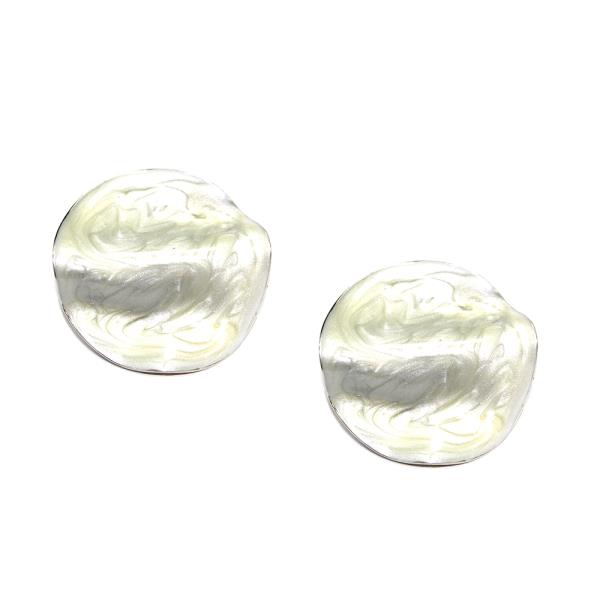 RESIN MARBLE ROUND STUD EARRING