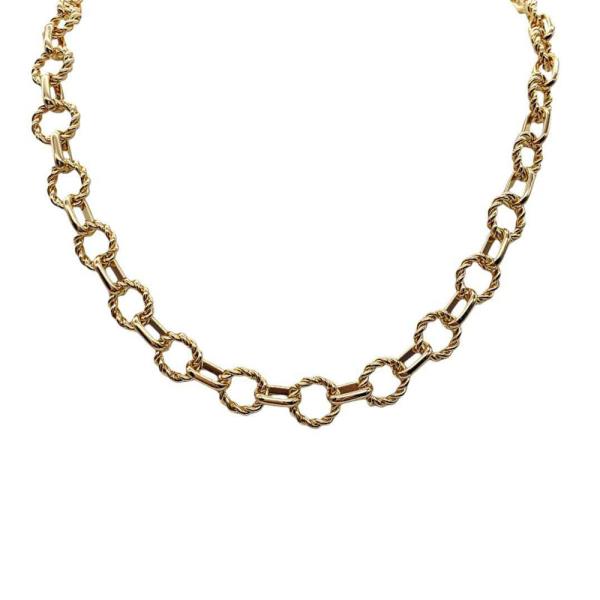 GOLD ROPE & SMOOTH LINK NECKLACE