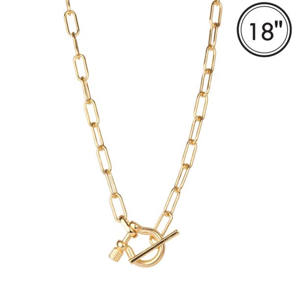 METAL HORSEBIT LINK TOGGLE NECKLACE