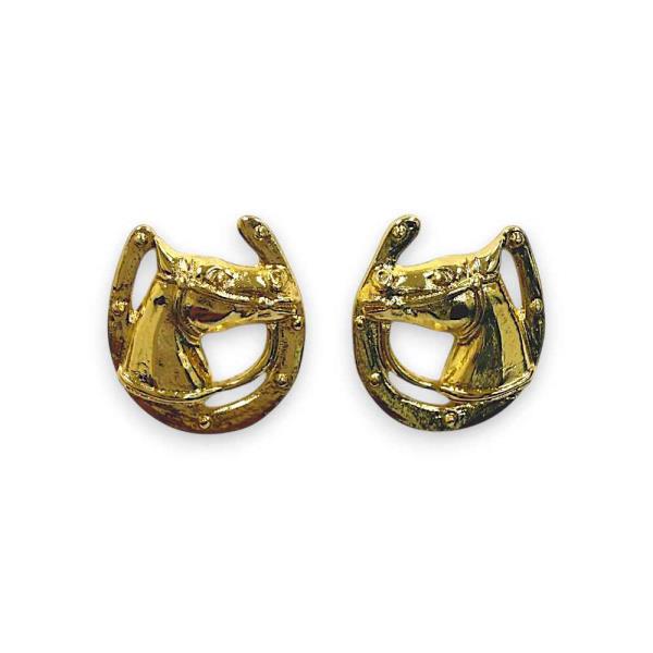 HORSE HORSESHOE POST EARRING