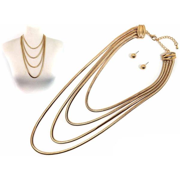 LAYERED NECKLACE EARRING SET