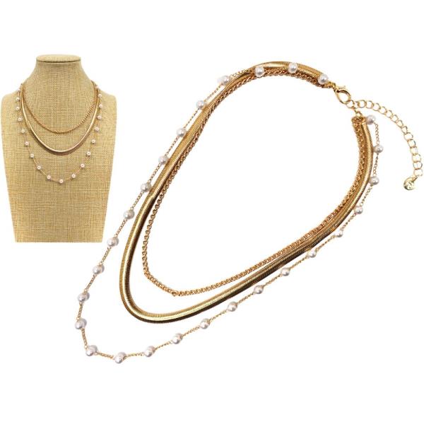 LAYERED PEARL NECKLACE