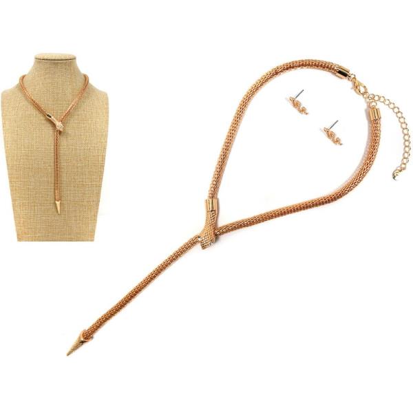 ROPE SNAKE NECKLACE EARRING SET