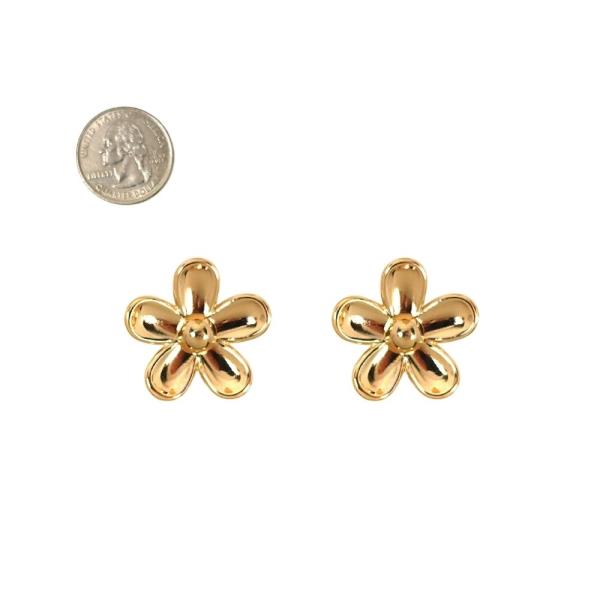 METAL FLOWER POST EARRING