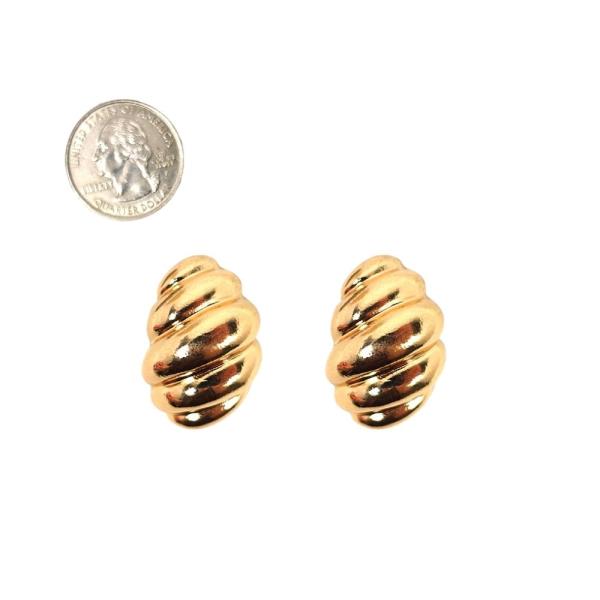 CROISSANT HOOP POST EARRING
