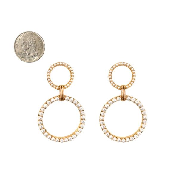ROUND SHAPE W STONE DANGLE EARRING