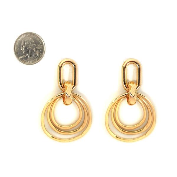 METAL LAYERED POST DANGLE EARRING