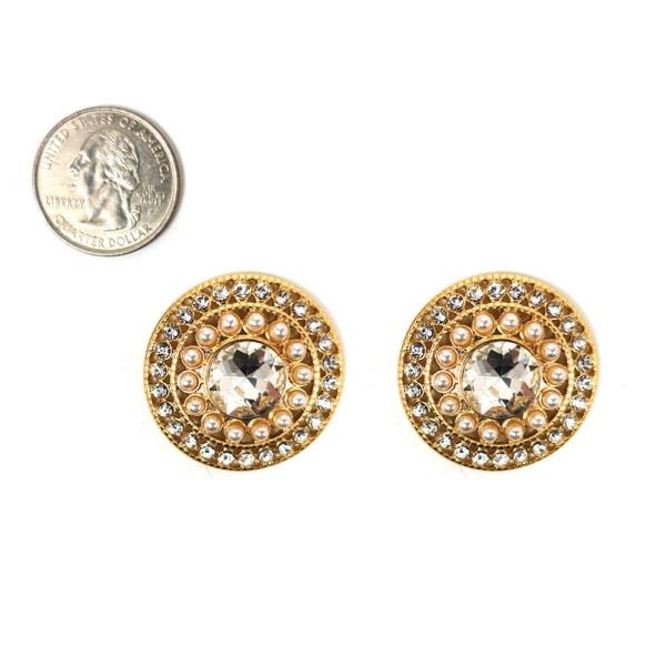 STONE W/ PEARL POST EARRING