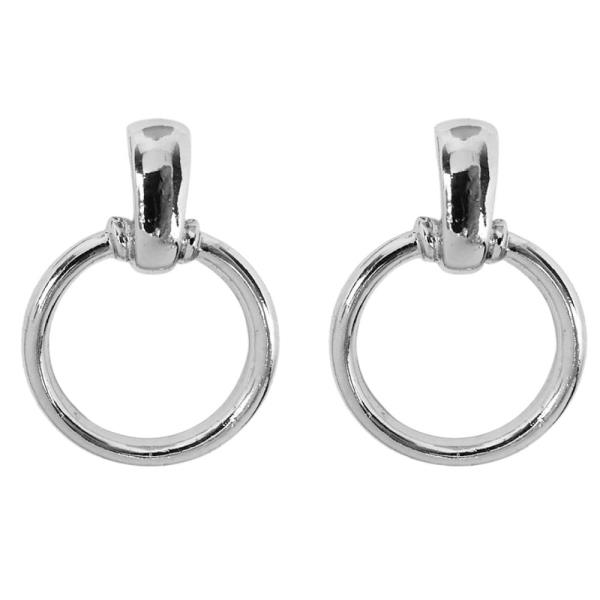ROUND METAL DROP EARRING