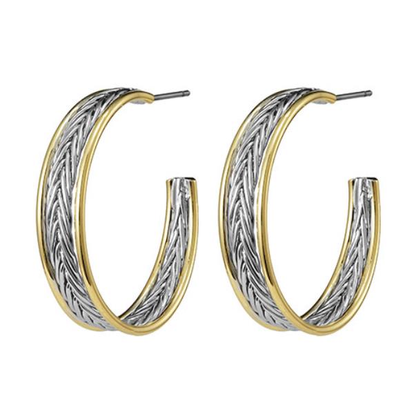 TWO TONE HOOP EARRING