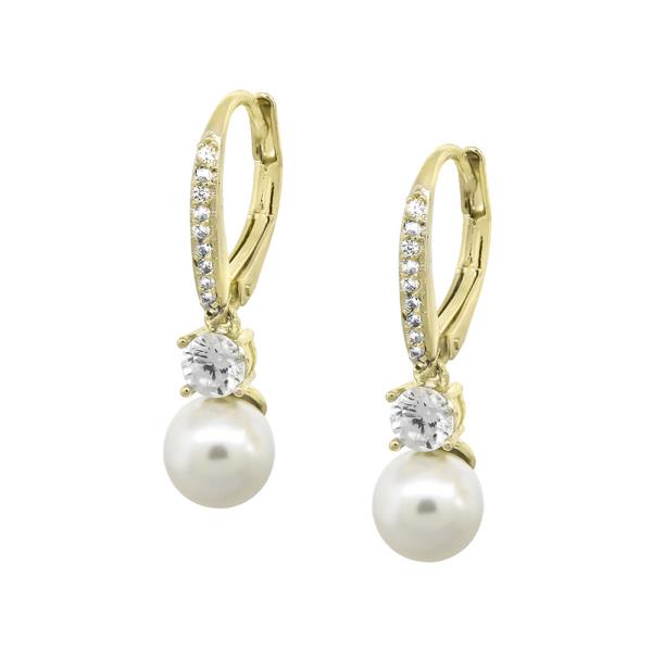 GP PEARL & CZ EARRING
