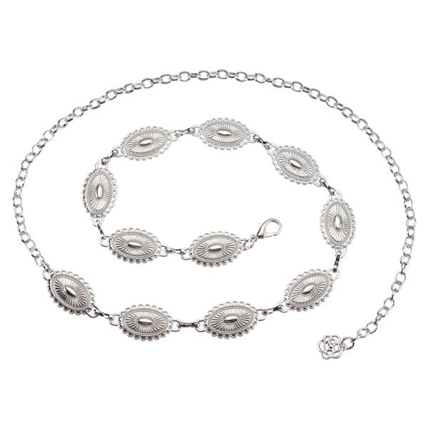 WESTERN OVAL CONCHO LINK CHAIN BELT
