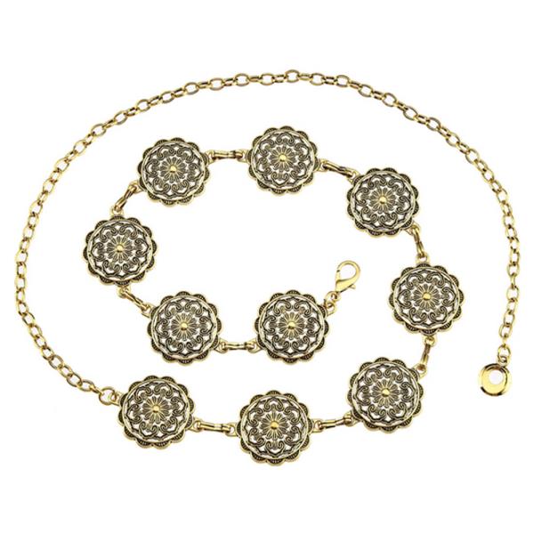 WESTERN FLORAL CONCHO LINK BELT