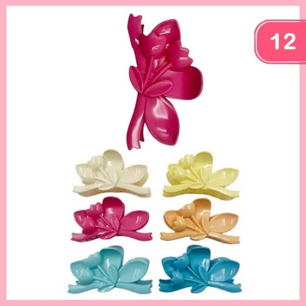 FLOWER HAIR CLAW CLIP (12 UNITS)