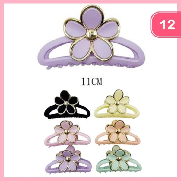 FLOWER HAIR CLAW CLIP (12 UNITS)