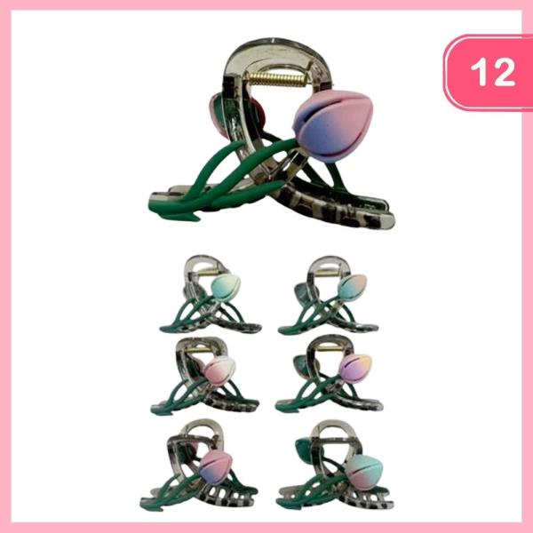 FLOWER HAIR CLAW  CLIP (12 UNITS)