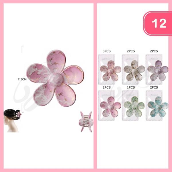 FLOWER HAIR CLAW CLIP (12 UNITS)