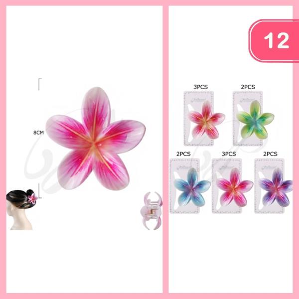 FLOWER HAIR CLAW CLIP (12 UNITS)