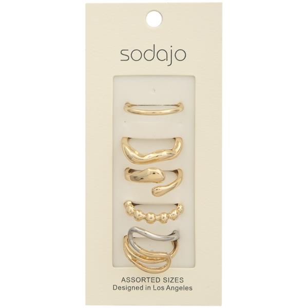 SODAJO MIX METAL DESIGN ASSORTED RING SET
