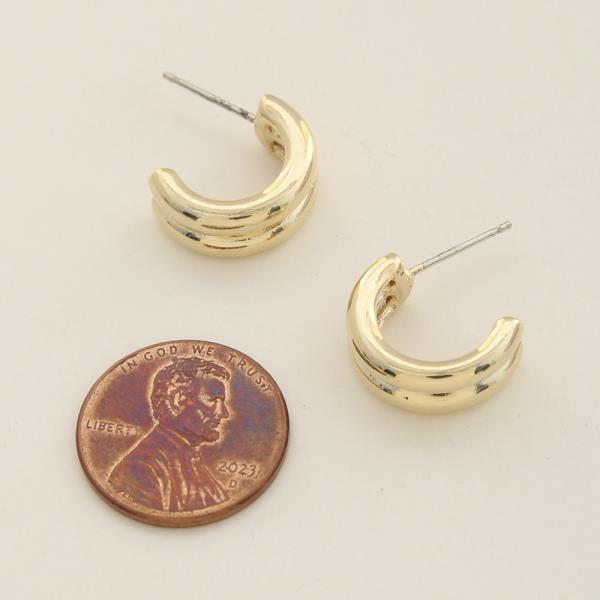 SODAJO DOUBLE OPEN HOOP GOLD DIPPED EARRING