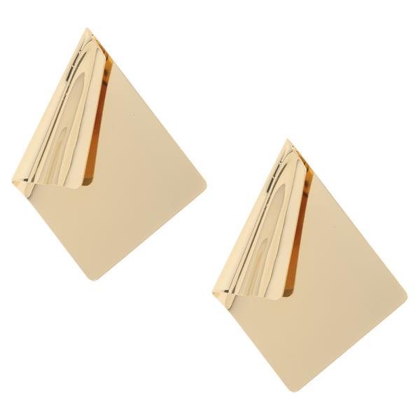 SODAJO FOLDED UNIQUE SHAPE DESIGN GOLD DIPPED EARRING