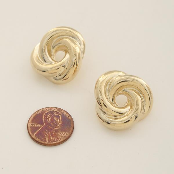 SODAJO SWIRL ROUND DESIGN GOLD DIPPED EARRING