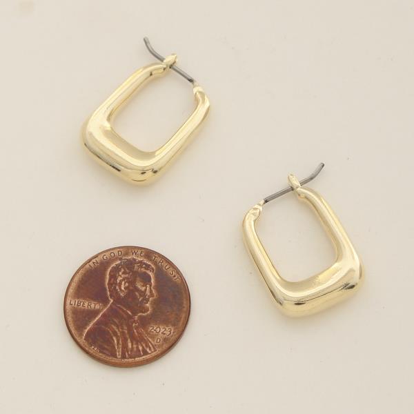 SODAJO OPEN SQUARE DESIGN GOLD DIPPED EARRING