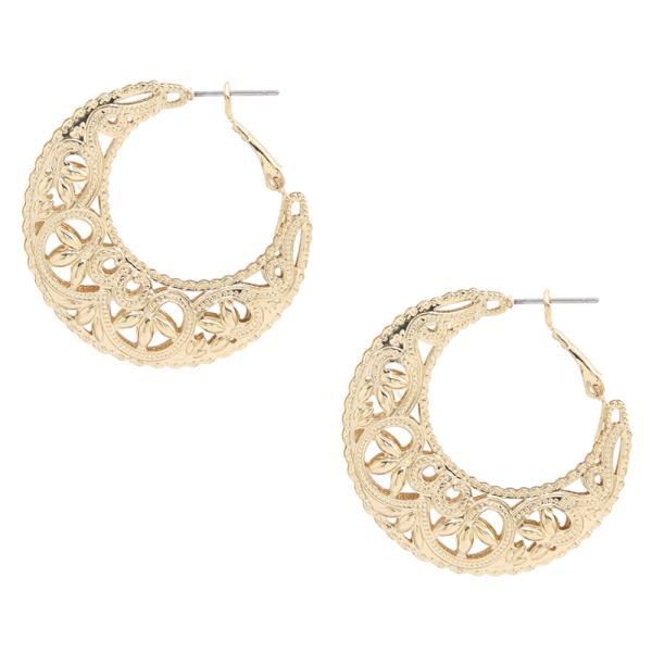 SODAJO CRESCENT DESIGN HOOP GOLD DIPPED EARRING