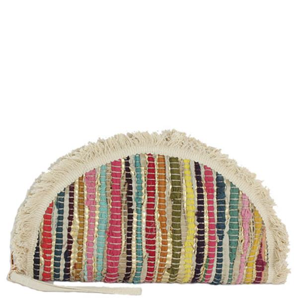 HALF MOON MIX DECORATIVE CLUTCH BAG