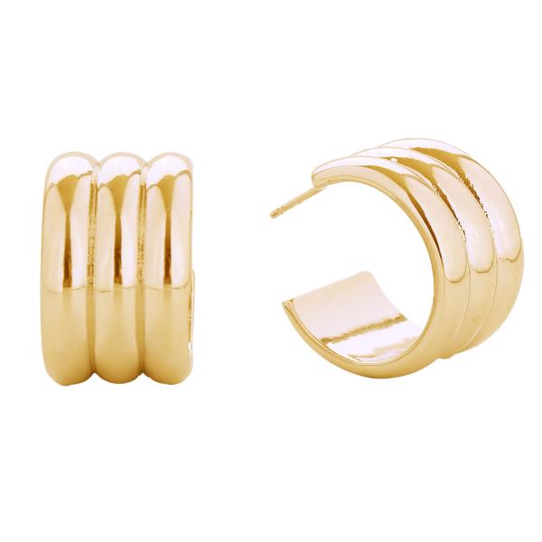 14K GOLD DIPPED WHITE GOLD DIPPED ROUND SPHERE POST EARRING