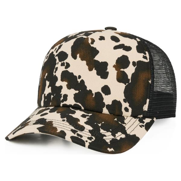 COW PATTERN TRUCKER HAT