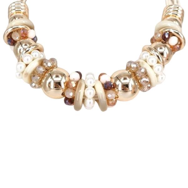 PEARL BEAD STATEMENT NECKLACE