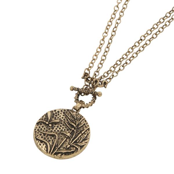 COIN MEDALLION PENDANT NECKLACE EARRING SET
